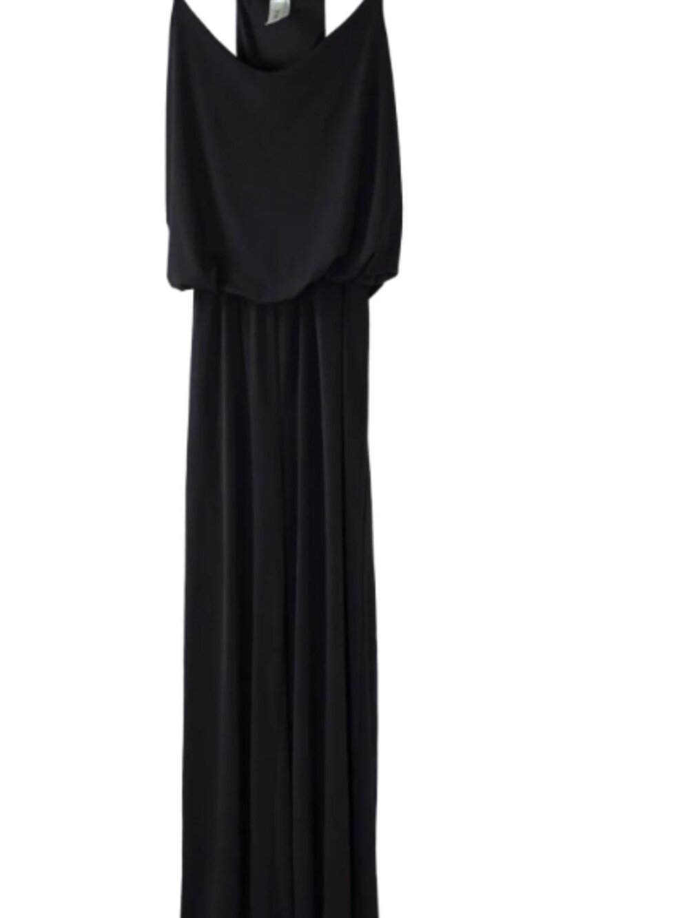 Urban K Black Wide Leg Jumpsuit Large Spaghetti Strap Draped Blouson